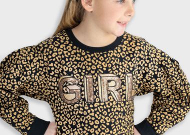 Λεοπάρ φούτερ φόρεμα | ΜΑΥΡΟ - Energiers - 